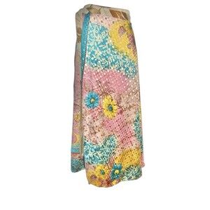 Mexicali Blues Wrap Long Sari Magic Skirt Reversible Bohemian Festival OS